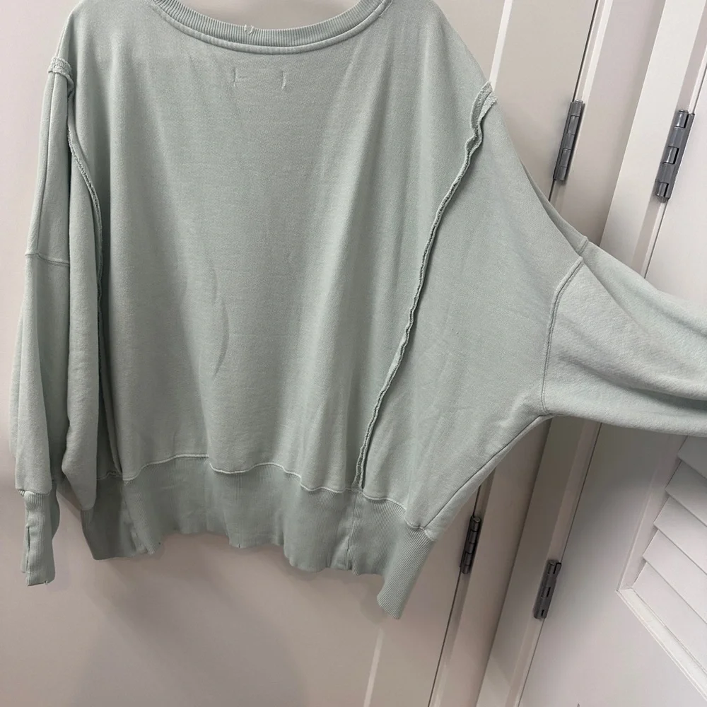 Free People We The Free Camden Sweatshirt Mint Green - Picture 4 of 5